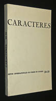 Caractères, revue internationale de poésie et d'idées (n°38-39)