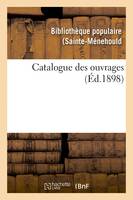 Catalogue des ouvrages
