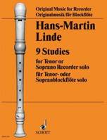 9 Studies, tenor- or descant recorder.