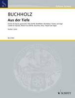 Aus der Tiefe, Cantata. soprano, mixed choir (SATB), recorders, brass instruments, timpani and organ. Partition de direction.