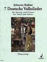 7 Deutsche Volkslieder, Nach dem originalen Klaviersatz für Gitarre eingerichtet. aus WoO 33. high voice (orig.) and guitar. aiguë.