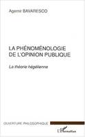 LA PHÉNOMÉNOLOGIE DE L'OPINION PUBLIQUE, La théorie hégélienne