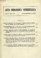 ACTA BIOLOGICA VENEZUELICA, VOL. 8, N° 3-4, NOV. 1974