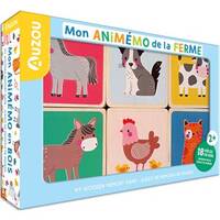 Mon animemo de la ferme. My wooden memory game. Juego de memoria de madera