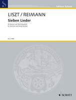 Seven Songs, by Franz Liszt. baritone and string quartet. baryton. Partition et parties.