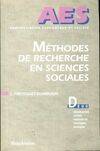 Méthodes de recherche en sciences sociales, DEUG, méthodes, cours, exercices corrigés, lexique