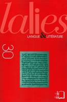 Lalies, n°30/2010, Langue et littérature