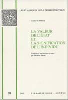 La Valeur de l'Etat et la signification de l'individu