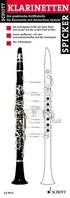 Klarinetten-Spicker, Die praktische Grifftabelle für Klarinette mit deutschem System. clarinet.