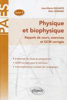 2, Physique et biophysique - rappel de cours, exercices et QCM corrigés (Volume 2), Volume 2