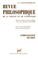 Revue philosophique 2010 tome 135 - n° 3, L'impuissance de Dieu