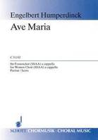 Ave Maria G major, EHWV 116. female choir (SSAA) a cappella, 2 soloists (SA) ad libitum. Partition de chœur.