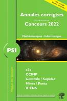 Annales corrigées des Concours 2022 – PSI Mathématiques et Informatique, concours e3a CCINP Mines Centrale Polytechnique