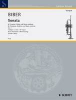 Sonate Nr. 4 en Ut majeur, solo-trumpet, strings and basso continuo. Réduction pour piano avec partie soliste.