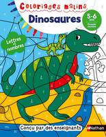 Coloriages malins: Les dinosaures - Lettres et nombres GS