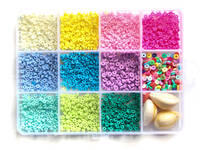 Boite de 11 couleurs pop de perles heishi 3mm + accessoires