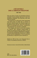 L'idée nationale dans le Cameroun francophone, 1920 - 1960