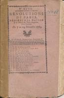 Révolutions de Paris dédiées à la Nation et au District des Petits Augustins. N°XVIII. Du 7 au 14 novembre 1789