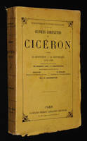 Oeuvres complètes de Cicéron, Tome 19 : La Divination - La République - Les Lois