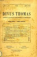 DIVUS THOMAS, A. XXVIII, N° 2, 1925, COMMENTARIUM DE PHILOSOPHIA ET THEOLOGIA