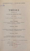 Contribution à l'étude des réactions du protoxyde de fer et de la magnétite sur différents oxydes, Thèse présentée à la Faculté des sciences de Nancy pour obtenir le grade de Docteur ès-sciences physiques. Suivi de Applications des radioéléments à l'an...