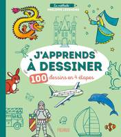 Mon grand livre de dessin J apprends à dessiner - 100 dessins en 4 étapes