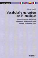 Vocabulaire européen de la musique, Français, italien, allemand, anglais