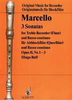 3 Sonatas, No. 1-3. op. 2. treble recorder (flute) and basso continuo.