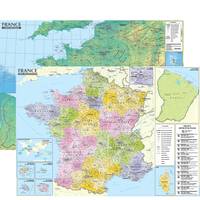 France 1/1.500.000   carte administrative et physique (sans barres alu, 95 × 67 cm)