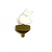 Pin's - Totoro blanc sur toupi - Mon voisin Totoro - Ghibli