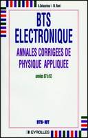 BTS électronique, Annales corrigées de physique appliquée