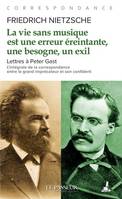 La vie sans musique est une erreur, une besogne éreintante, un exil - Lettres à Peter Gast