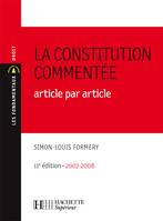 La Constitution commentée : Article par article