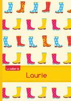 Le cahier de Laurie - Petits carreaux, 96p, A5 - Bottes de pluie