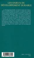 Les enjeux du développement durable, actes des journées d'études organisées en 2003-2004