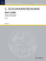 Drei Lieder, by Clara Schumann based on poems by Heinrich Heine. soprano and string quartet. soprano. Partition et parties.
