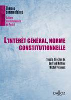 L'intérêt général, norme constitutionnelle ?, [actes de la Deuxième journée d'étude annuelle du Centre de recherche de droit constitutionnel, CRDC, de l'Université Panthéon-Sorbonne]