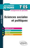 Sciences sociales et politiques en fiches - Terminale ES - Enseignement de spécialité