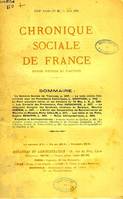 CHRONIQUE SOCIALE DE FRANCE, 1921-1931, 90 NUMEROS (INCOMPLET)