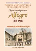 Notes historiques sur Allègre - 946-1789, 946-1789