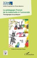 La pédagogie Freinet de la maternelle à l'université, Témoignages de pratiques