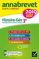 Annales du brevet Annabrevet 2019 Histoire Géographie EMC 3e, 65 sujets corrigés