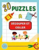 20 puzzles à découper et coller, Cahier de bricolages pour les enfants de maternelle | Activité maison à partir de 4 ans