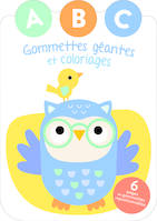 Le hibou - Gommettes géantes et coloriages