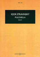 Pulcinella, Ballet in one act after Pergolesi. HPS 1145. soloists (STB) and small orchestra. Partition d'étude.