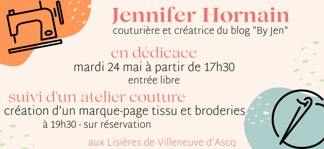 Dédicace et atelier couture avec Jennifer Hornain