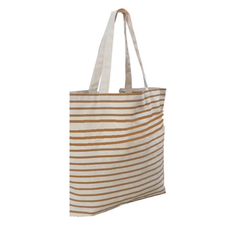 Totebag personnalisable Striped - sac shopping publicitaire à rayures bleues