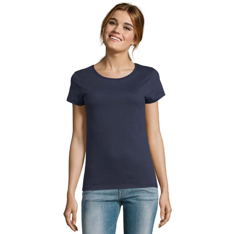 tee-shirt publicitaire femme en coton bio - coloris bleu