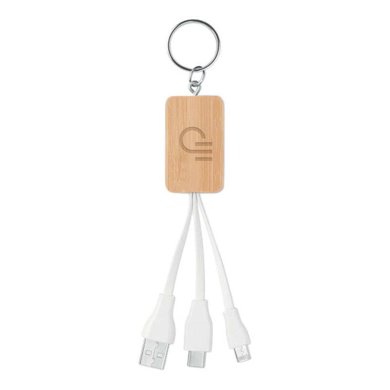 Porte-clés câble en bambou Clauer_1