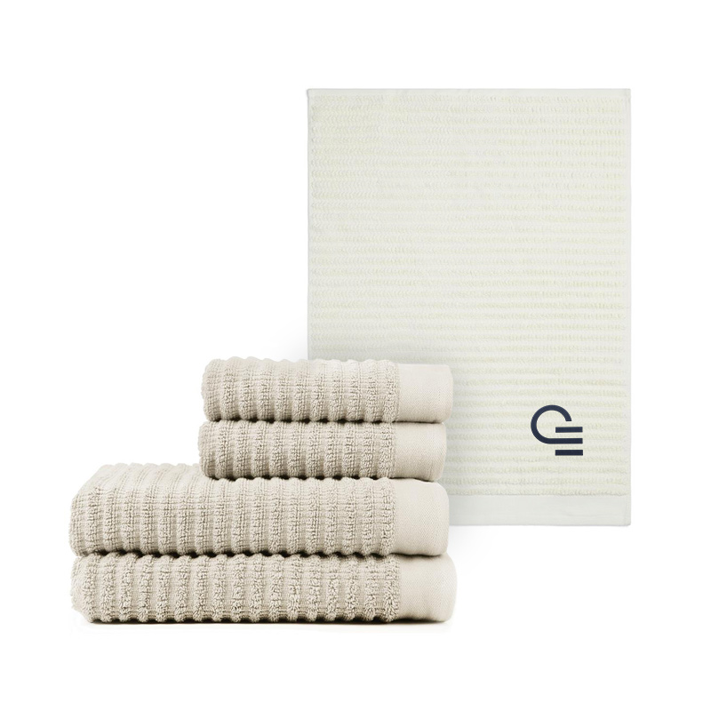 Lot de 4 serviettes de bain en coton certifié Vinga Landro 500 g_1